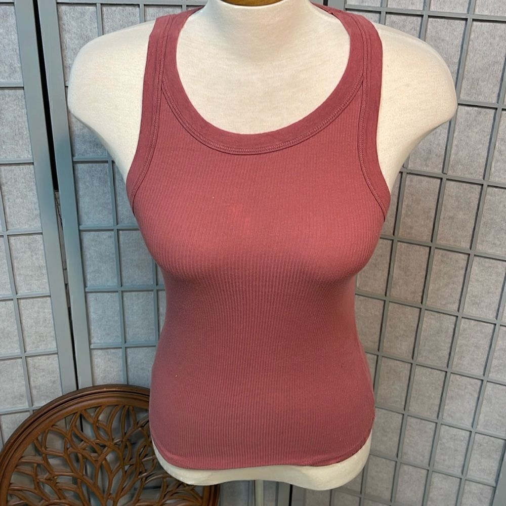 Gap Ribbed Tank Top, Size Extra Small, Rust